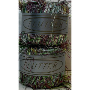 NEW Flutter 2-Metallic Multicolor Eyelash Yarn 100% Polyester Lot 56 Shade 460